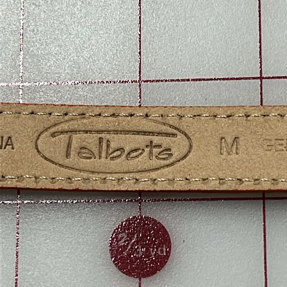 TALBOTS Career/Resort Leather Enamel Buckle Orange Preppy Textured Belt SZ M 41